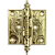 Dobradiça Reta Folhagem M em Metal Dourado 4,5x3,3cm - Imagem 1