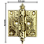 Dobradiça Reta Folhagem M em Metal Dourado 4,5x3,3cm - Imagem 2