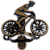 Abridor de Garrafas Ciclista Sentado em Metal Ouro Velho Escovado 7x6cm - Imagem 1