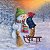 Guardanapo Natal Child Kissing Snowman 33317975 Ambiente com 2 peças - Imagem 1