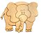 Aplique Elefante de Frente 12x11cm em MDF - Imagem 1