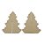 Aplique Enfeite de Mesa Árvore de Natal Lisa 16x13,5cm em MDF - Imagem 2