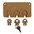 Porta Chaves Modular Macacos Sábios com 3 Chaveiros 15x8cm em MDF - Imagem 2