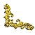 Cantoneira Floral em Metal Dourado 5x5cm Kit com 2 peças - Imagem 2