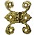 Dobradiça Borboleta Colonial M em Metal Dourado 4,1x3,3cm - Imagem 1
