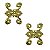 Dobradiça Borboleta Colonial M em Metal Dourado 4,1x3,3cm Kit com 2 peças - Imagem 1