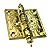 Dobradiça Reta Folhagem M em Metal Dourado 4,5x3,3cm Kit com 2 peças - Imagem 2