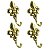 Gancho Flor de Lis em Metal Dourado 5,1x2,9x1,9cm Kit com 4 peças - Imagem 1