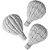 Aplique Balão Frisado 5x3,5cm com 3 unidades Resina - Imagem 1