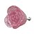 Puxador de Gaveta Flor Rosa 3,5x3,5cm Resina Transparente Rosa - Imagem 1