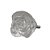 Puxador de Gaveta Rosa 2,5x2,5cm Resina Transparente Prata - Imagem 1