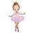 Aplique Litoarte APM8-584 8cm Bailarina de Vestido Rosa - Imagem 1