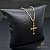 CONJUNTO CORRENTE VENEZIANA ABERTA 1 MM FECHO ARGOLINHA (60 CM) + PINGENTE CRUZ CRISTO 3 PONTAS - BANHADO A OURO 18K - Imagem 1