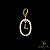 PINGENTE OVAL BORDA CRAVEJADA COM LETRA (L) - BANHADO A OURO 18K - Imagem 1