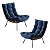 Kit 2 Poltronas Costela Em Veludo Azul - Imagem 1