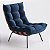 Poltrona Costela Em Suede Mar Profundo - Home Mobily - Imagem 1