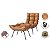 Kit 2 Poltronas Costela Com Puff Em Corino Marrom - Imagem 3