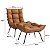 Kit 2 Poltronas Costela Com Puff Em Corino Marrom - Imagem 4