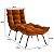 Poltrona Para Sala Costela Com Puff Em Suede Tostado Terracota - Home Mobily - Imagem 4
