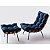 Poltrona Costela Com Puff Em Veludo Azul - Imagem 7