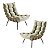 Kit 2 Poltronas Costela Em Veludo Off White - Imagem 1
