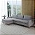 Sofá Living Chaise Viena em Linho Urbana Cinza Médio  2,70m - Home Mobily - Imagem 2