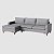 Sofá Living Chaise Viena em Linho Urbana Cinza Médio  2,70m - Home Mobily - Imagem 1