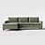 Sofá Living Chaise em Linho Verde 2,40m Viena - Home Mobily - Imagem 1