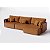 Sofá Living Modulado 2,95m com Chaise em Corino Marrom Barcelona - Imagem 1