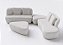 Sofá Living Modulado de Canto com Puff 3,00m x 3,30m em Boucle essência Off White - Van Gogh - Home Mobily - Imagem 6