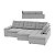 Sofá Retrátil e Reclinável com Chaise 2,65m em Suede Névoa Cinza Claro - Detroit - Home Mobily - Imagem 9