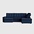 Sofá Retrátil e Reclinável com Chaise 2,90m em Suede Mar Profundo - Detroit - Home Mobily - Imagem 1