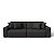 Sofá Cama Luxo 2,36m em Suede Noite Preto - Estocolmo - Home Mobily - Imagem 1