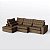 Sofá Volt com Chaise 3,00m em Suede Veludo Marrom - Home Mobily - Imagem 7