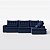 Sofá Volt com Chaise 3,40m em Suede Mar Profundo - Home Mobily - Imagem 1