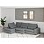 Sofá Volt com Chaise 3,00m em Suede Cinza de Inverno - Home Mobily - Imagem 2