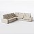 Sofá Volt de Canto 3,37m x 3,37m em Suede Veludo Off White - Home Mobily - Imagem 1
