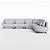 Sofá de Canto Moscou 3,61m x 3,13m em Boucle Alaska Natural - Home Mobily - Imagem 1