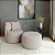Poltrona Giratória Bangkok com Puff em Bouclé Cósmica Bege - Home Mobily - Imagem 2