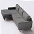 Sofá Viena com Chaise 2,40m em Bouclé Mármore Mescla Cinza - Home Mobily - Imagem 8