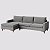 Sofá Viena com Chaise 2,40m em Bouclé Mármore Mescla Cinza - Home Mobily - Imagem 1