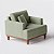 Poltrona Doha em Linho Columbia Premium Verde Militar - Home Mobily - Imagem 5