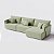 Sofá Living com Chaise Barcelona 2,65m em Linho Columbia Premium Verde Militar - Home Mobily - Imagem 5