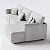 Sofá Living com Chaise Barcelona 3,55m em Bouclé Aurora Branco Cru - Home Mobily - Imagem 6
