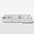 Sofá Living com Chaise Barcelona 2,65m em Bouclé Aurora Branco Cru- Home Mobily - Imagem 1