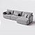 Sofá Living com Chaise Barcelona 3,55m em Linho Urbana Cinza Médio - Home Mobily - Imagem 5