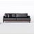 Sofá Living Doha 2,28m em Couro Preto - Home Mobily - Imagem 1