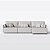 Sofá Living com Chaise Barcelona 2,95m em Chenille Bege - Imagem 1