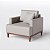 Poltrona Doha em Couro Bege - Home Mobily - Imagem 1