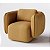 Poltrona Giratória Gana em Suede Gold Amarelo - Home Mobily - Imagem 1